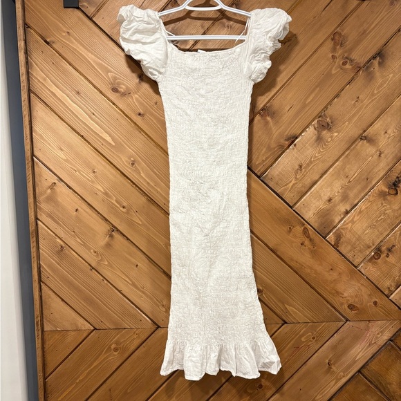 Ally Fashion White Off-Shoulder Midi Dress Small Medium - Picture 5 of 5